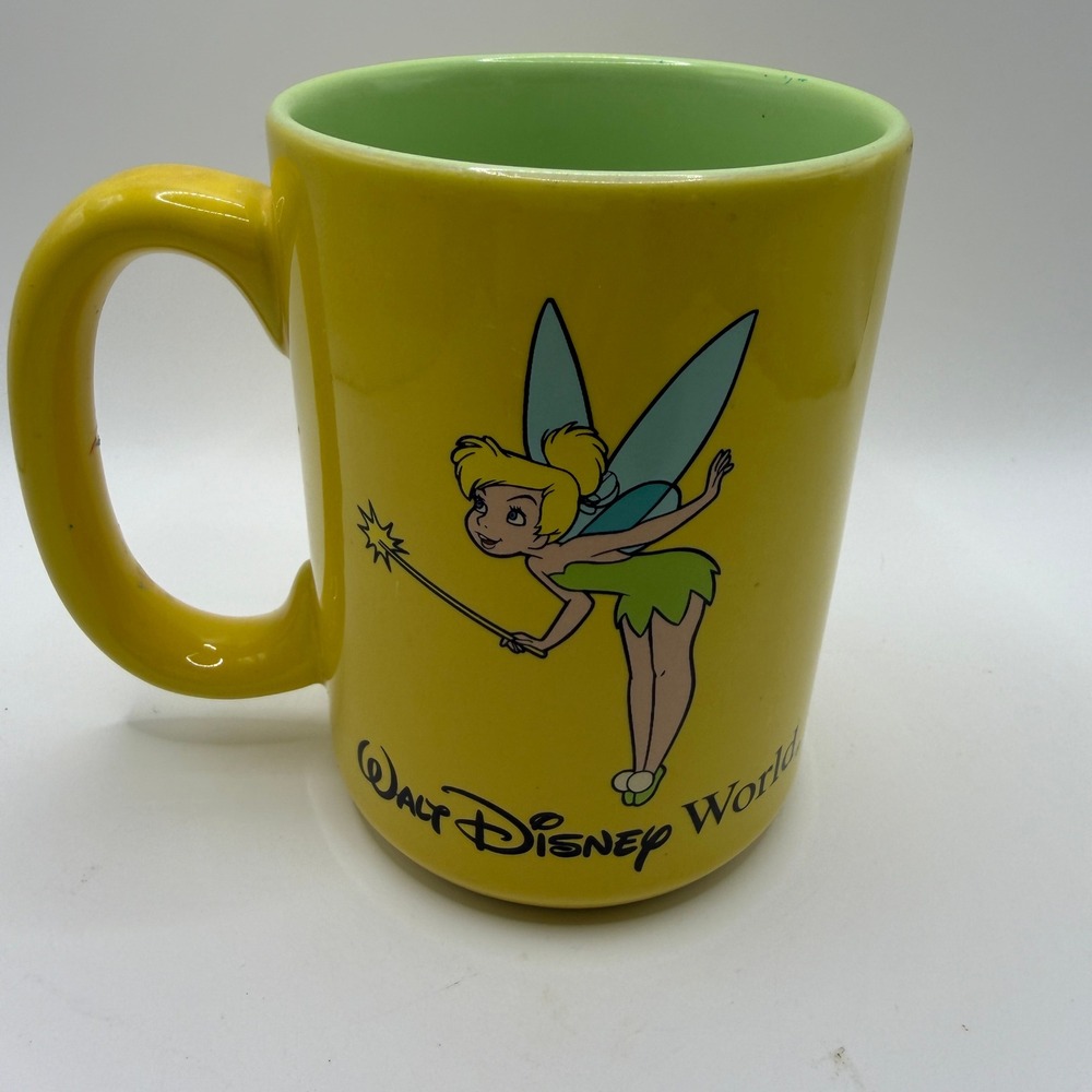 Disney Unisex OS Tinker Bell Yellow Green Walt Disney World Mug Pixie Core Fairy